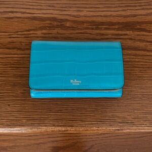 Mulberry Medium French Wallet in Azure Blue